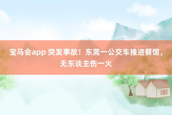 宝马会app 突发事故！东莞一公交车撞进餐馆，无东谈主伤一火