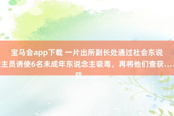 宝马会app下载 一片出所副长处通过社会东说念主员诱使6名未成年东说念主吸毒，再将他们查获……