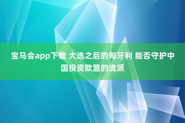 宝马会app下载 大选之后的匈牙利 能否守护中国投资欧盟的流派