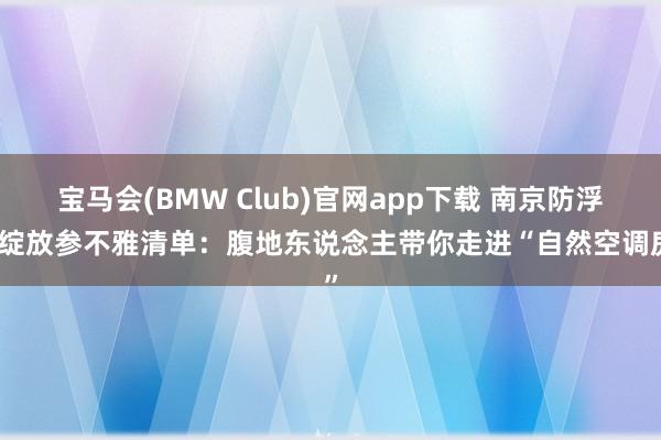 宝马会(BMW Club)官网app下载 南京防浮泛绽放参不雅清单：腹地东说念主带你走进“自然空调房”