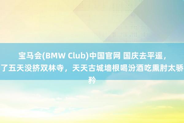 宝马会(BMW Club)中国官网 国庆去平遥，待了五天没挤双林寺，天天古城墙根喝汾酒吃熏肘太骄矜