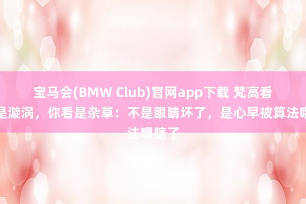 宝马会(BMW Club)官网app下载 梵高看麦田是漩涡，你看是杂草：不是眼睛坏了，是心早被算法喂瞎了