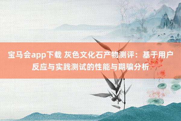 宝马会app下载 灰色文化石产物测评：基于用户反应与实践测试的性能与期骗分析