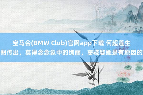 宝马会(BMW Club)官网app下载 何超莲生图传出，莫得念念象中的绚丽，窦骁娶她是有原因的