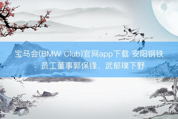 宝马会(BMW Club)官网app下载 安阳钢铁：员工董事郭保锋、武郁璞下野