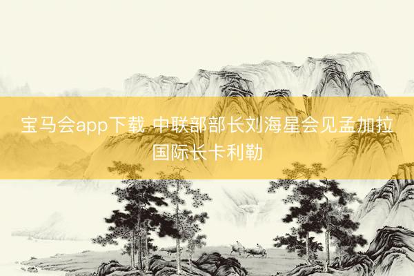 宝马会app下载 中联部部长刘海星会见孟加拉国际长卡利勒