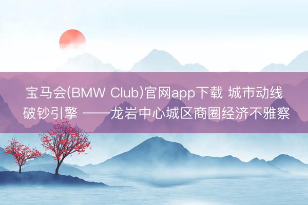 宝马会(BMW Club)官网app下载 城市动线 破钞引擎 ——龙岩中心城区商圈经济不雅察
